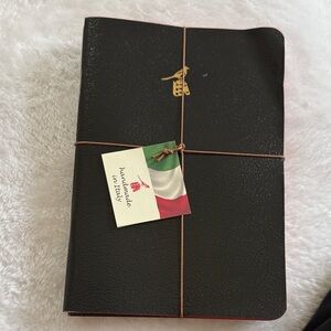 Elegant made in Italy Three Italian thin Black Journals with Gold Accent